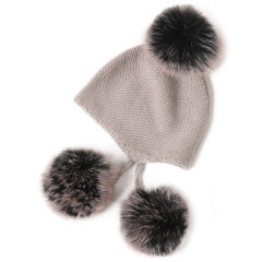 Cute Cashmere Beanie with Pom Poms