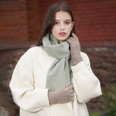 Cable Knit Fold Cashmere Gloves