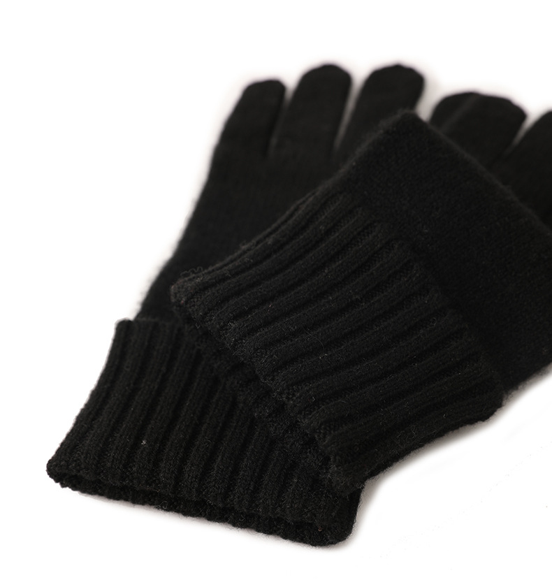 Rib Knit Fold Cashmere Gloves