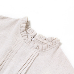 Pleated Cotton Linen Baby Romper