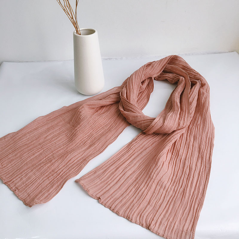 Elegant Creped Ramie Scarf