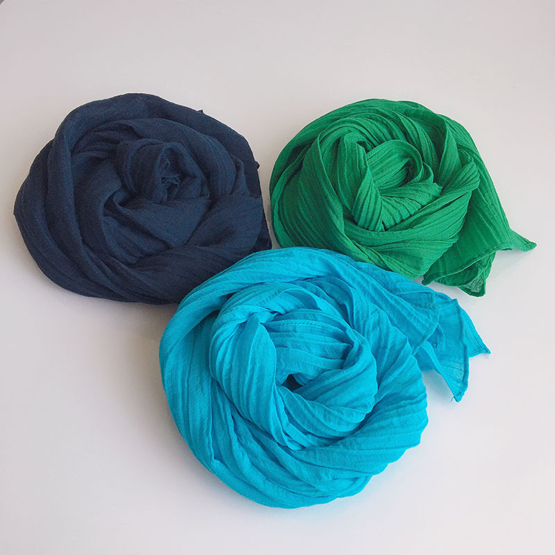 Elegant Creped Ramie Scarf