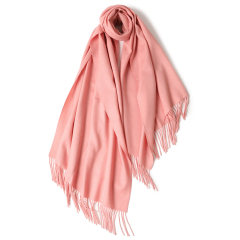Solid Color Wool Shawl with Tassels