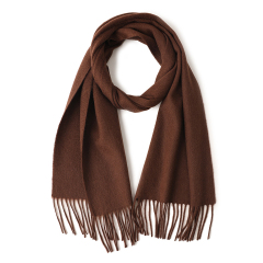 Solid Color Cashmere Scarf with Tassels