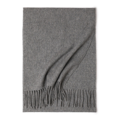 Solid Color Cashmere Scarf with Tassels