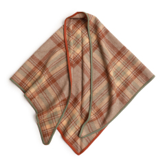 Evergreen Plaid Pure Cashmere Triangle Scarf