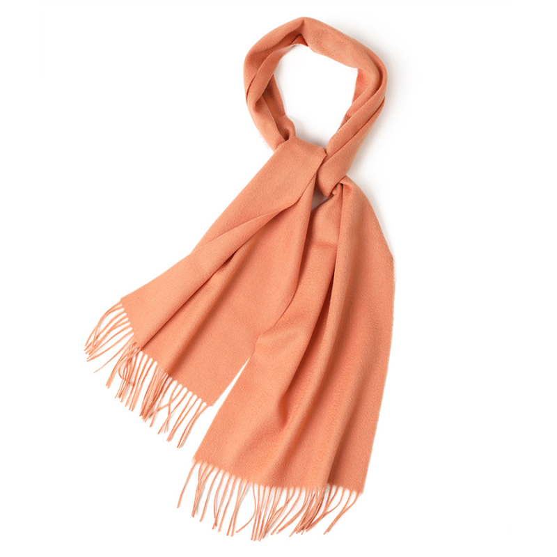 Solid Color Wool Scarf with Tassels