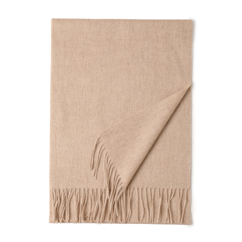 Solid Color Wool Scarf with Tassels