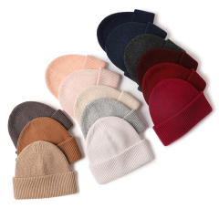 Classic Rib Knit Wool Beanie