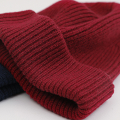 Classic Rib Knit Wool Beanie