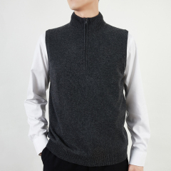 Cashmere Vest with Zipper for Men