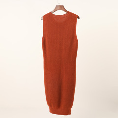 Sleeveless Wool Hip Wrap Dress