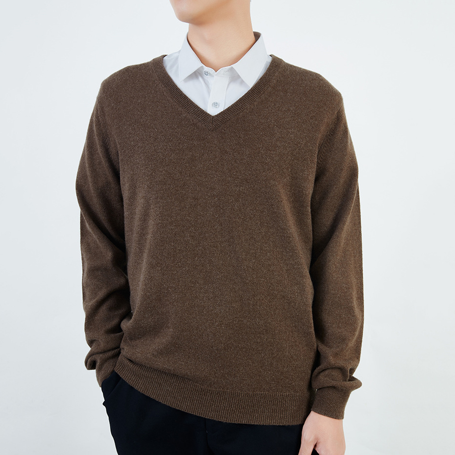 Classic V-Neck Cashmere Sweater for Men