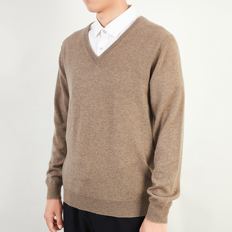 Classic V-Neck Cashmere Sweater for Men