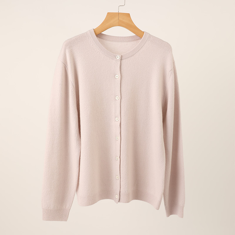 Round Neck Cashmere Cardigan