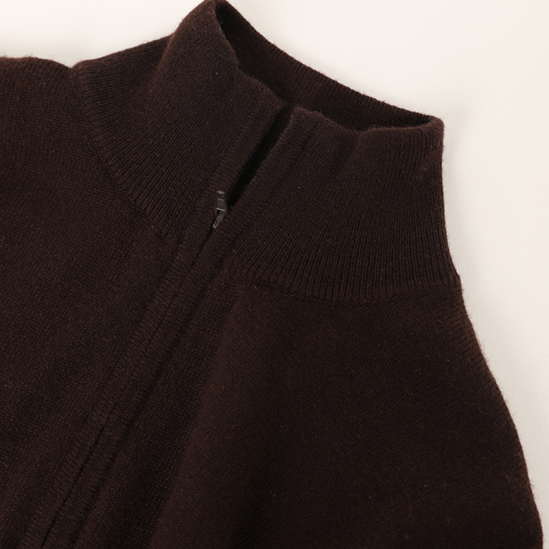 Turtleneck Cashmere Sweater with Zipper for Men