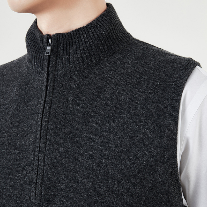 Cashmere Vest with Zipper for Men