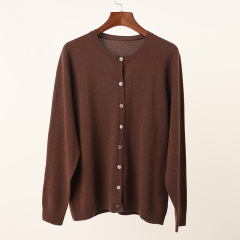 Round Neck Syrup Cashmere Cardigan