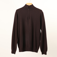 Turtleneck Cashmere Sweater with Zipper for Men