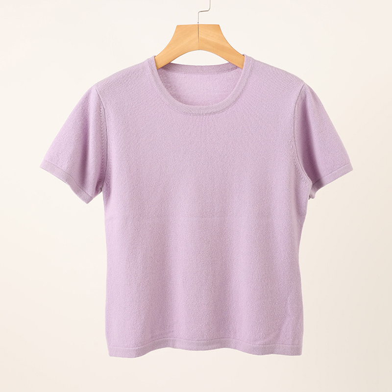 Solid Color Cashmere T-Shirt