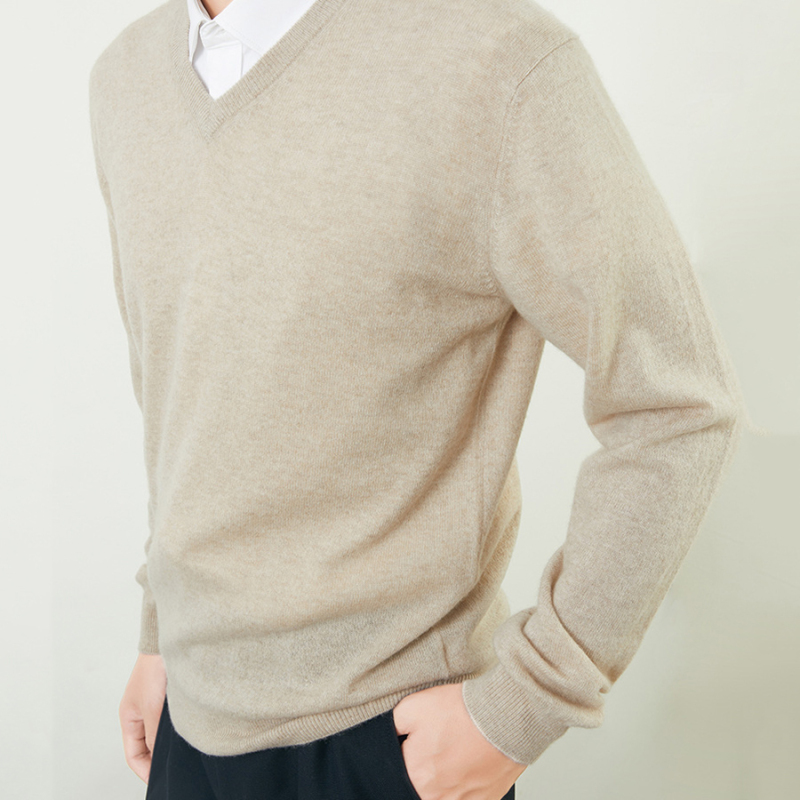 Classic V-Neck Cashmere Sweater for Men