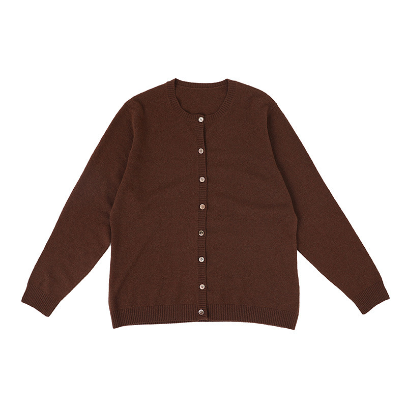 Round Neck Syrup Cashmere Cardigan