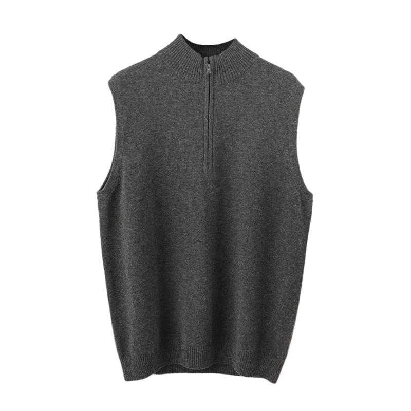 Cashmere Vest with Zipper for Men