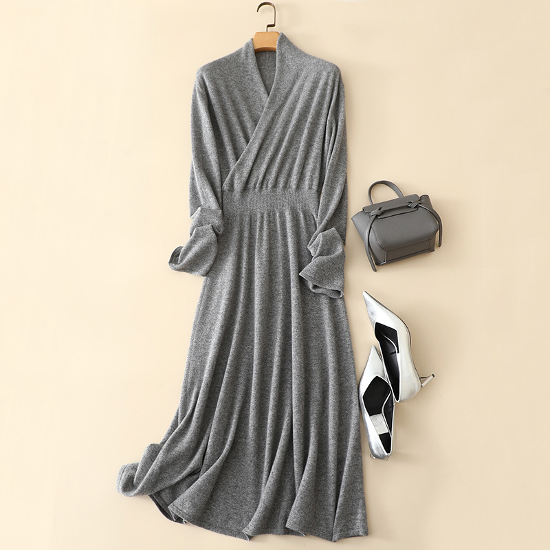 Pleated Knitted Cashmere Dress