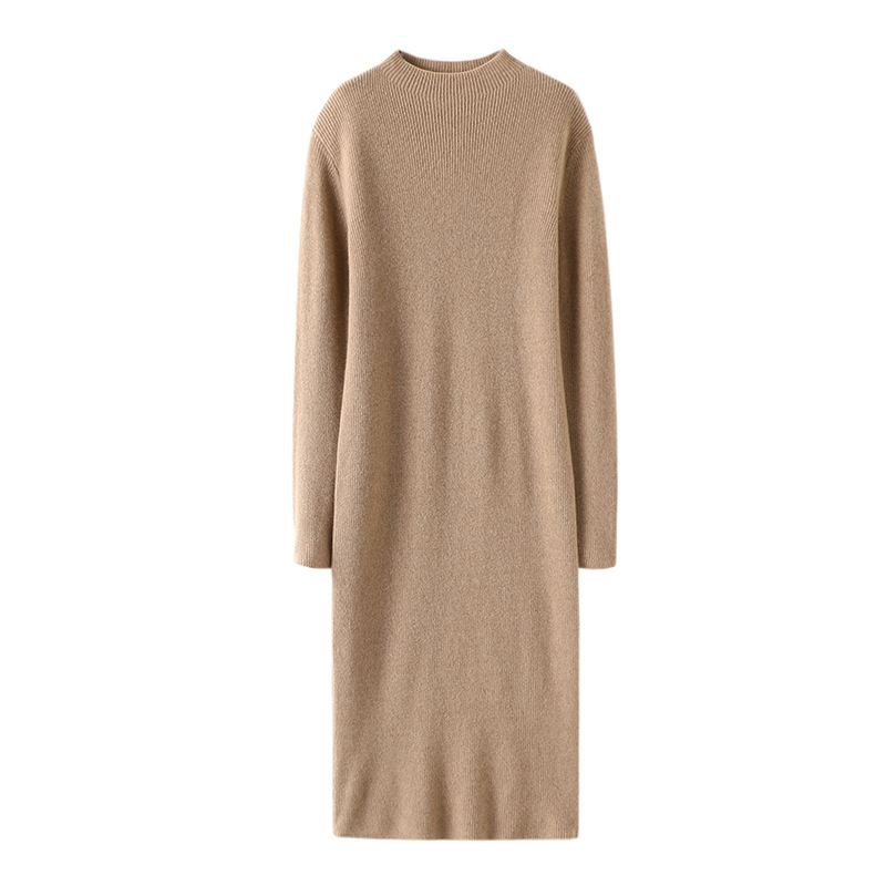 Round-Neck Brioche Stitch Cashmere Dress