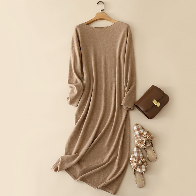 Round-Neck Cashmere Dress