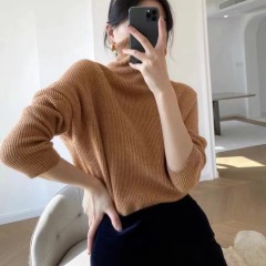 Turtleneck Brioche Stitch Cashmere Sweater