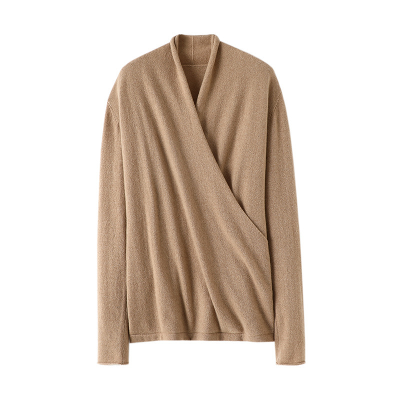 Cross Neck Cashmere Blouse