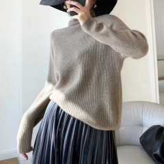 Turtleneck Brioche Stitch Cashmere Sweater