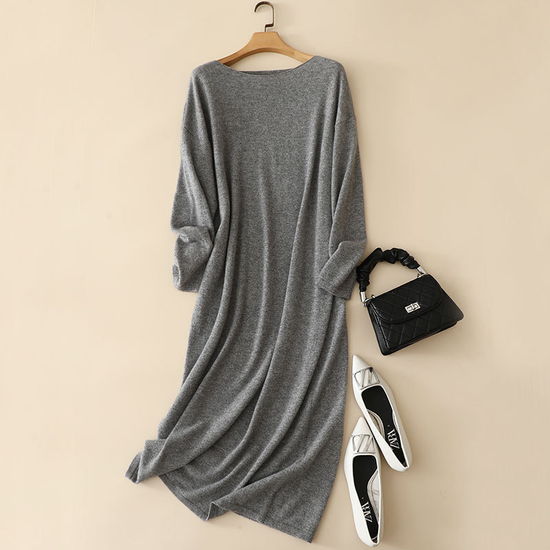 Round-Neck Cashmere Dress