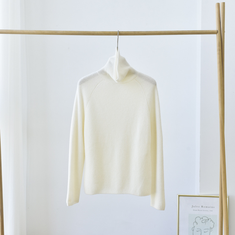 Turtleneck Brioche Stitch Cashmere Sweater