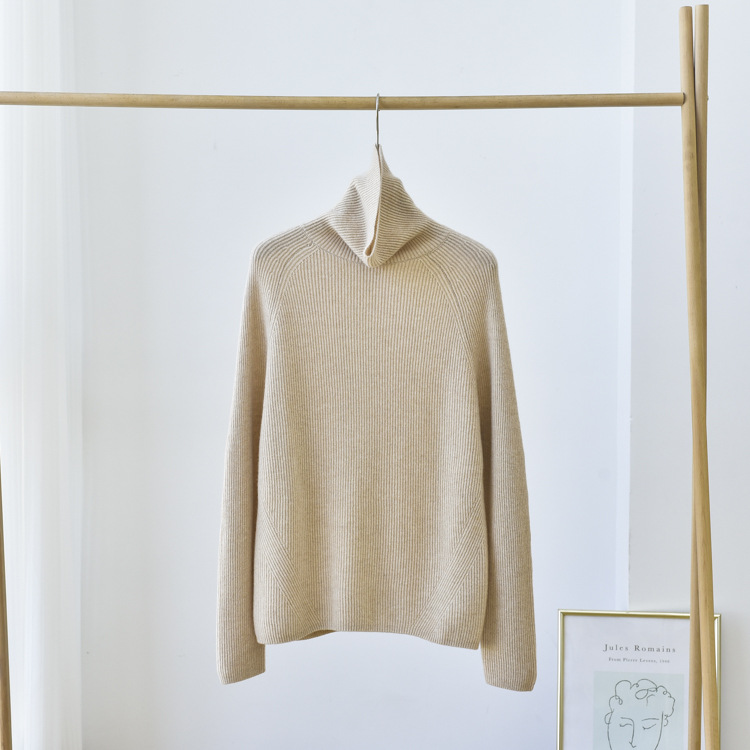 Turtleneck Brioche Stitch Cashmere Sweater