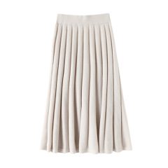 Pleated Midi Cashmere Skirt