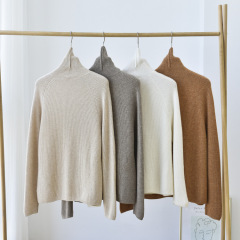 Turtleneck Brioche Stitch Cashmere Sweater