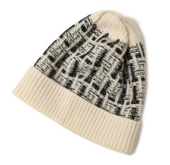 Golden Thread Checked Cashmere Beanie