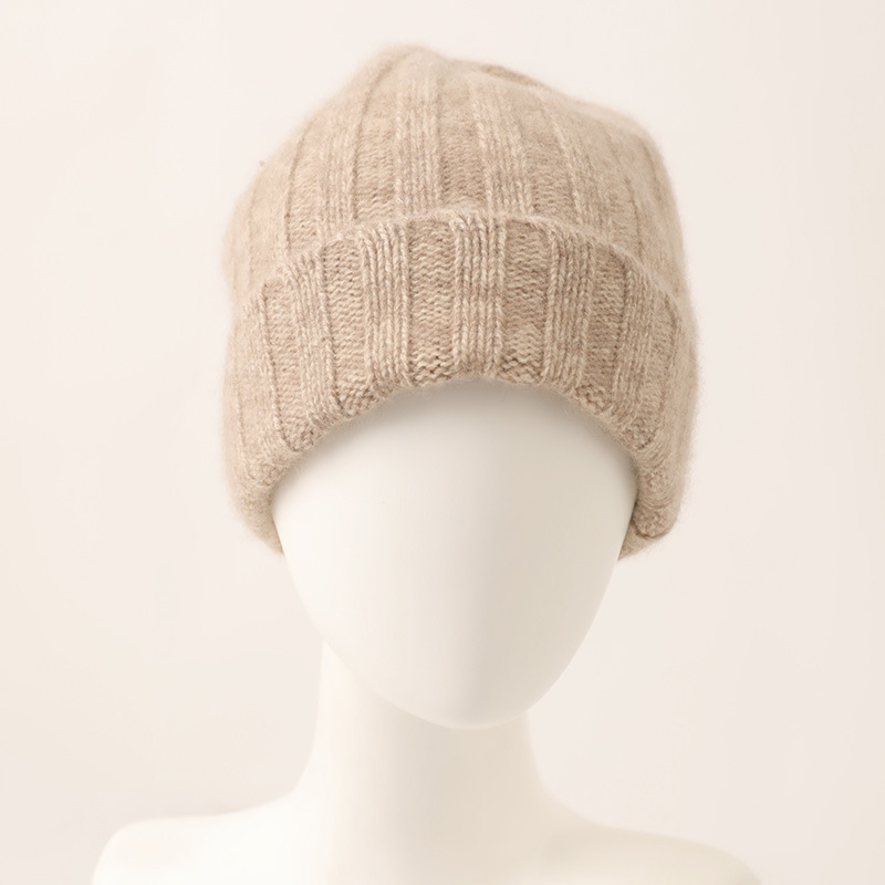 Rib Knit Cashmere Cuff Beanie