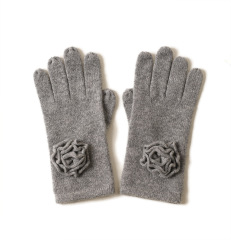 Handmade Rose Cashmere Beanie Gloves Set