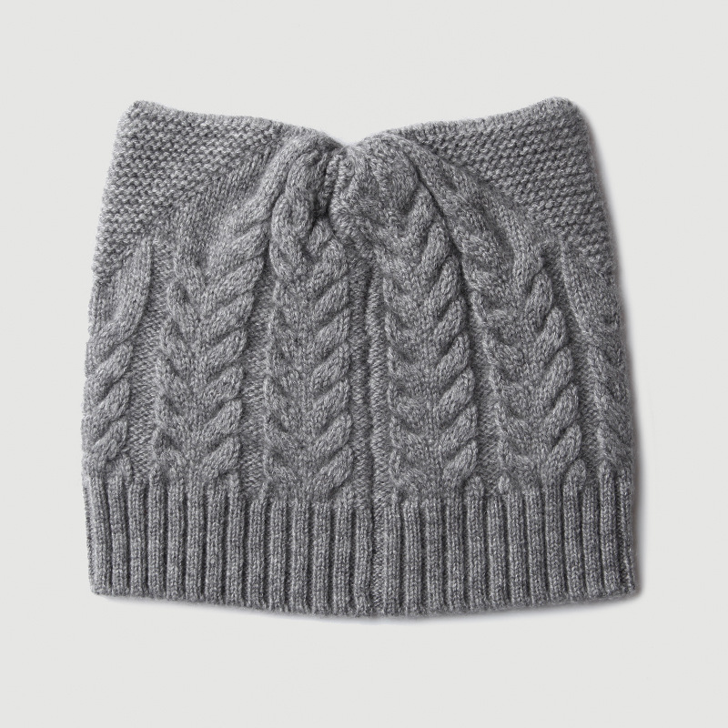 Cat Ear Cable Knit Cashmere Beanie