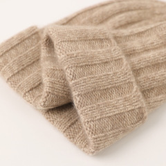 Rib Knit Cashmere Cuff Beanie