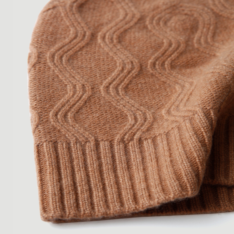 Wave Pattern Cashmere Beanie