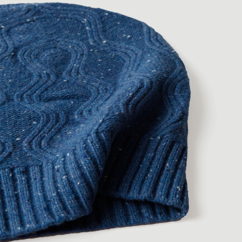 Wave Pattern Cashmere Beanie