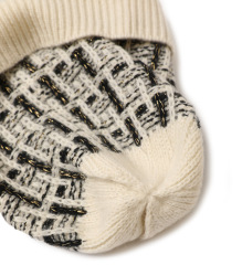 Golden Thread Checked Cashmere Beanie