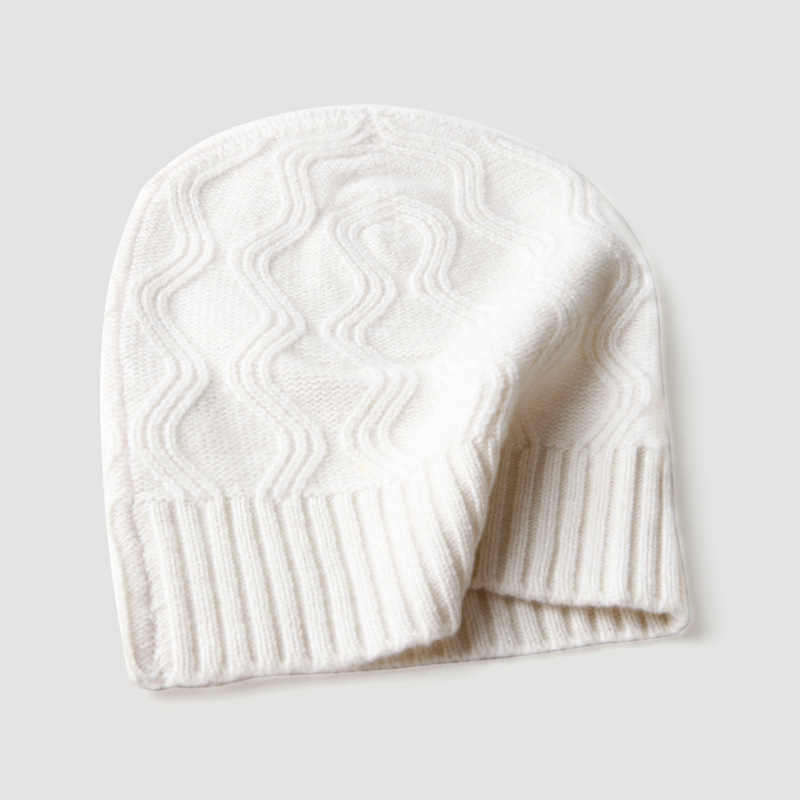 Wave Pattern Cashmere Beanie