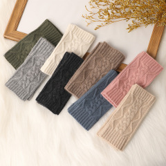 Retro Fingerless Cable Knit Cashmere Gloves