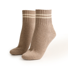 Striped Spring Autumn Knitted Cashmere Socks