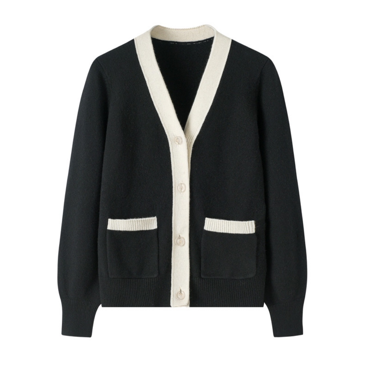 Thickened V-neck Knitted Cashmere Cardigan